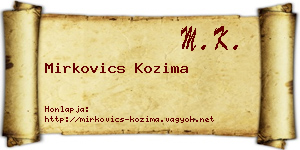 Mirkovics Kozima névjegykártya